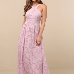 Love and Beyond Mauve Pink Burnout Floral Maxi Dress